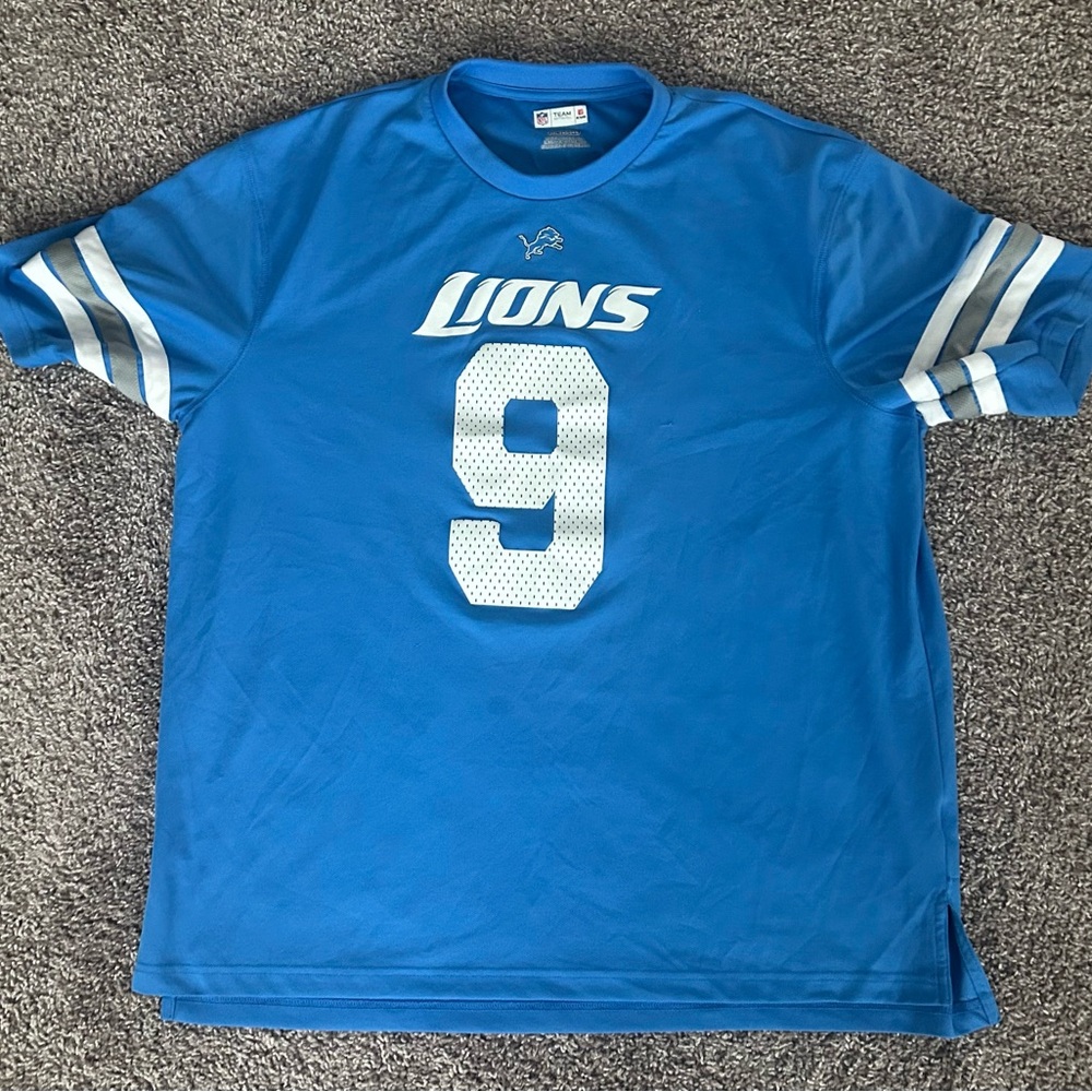 NFL Blue Lions Jersey Top with White Number 9